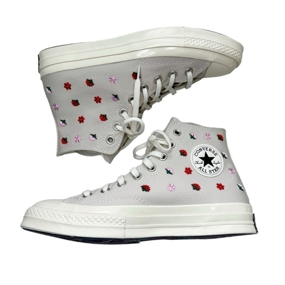 CONVERSE Chuck 70 Floral Embroidery High Top Sneaker size 9.5 - Picture 7 of 16